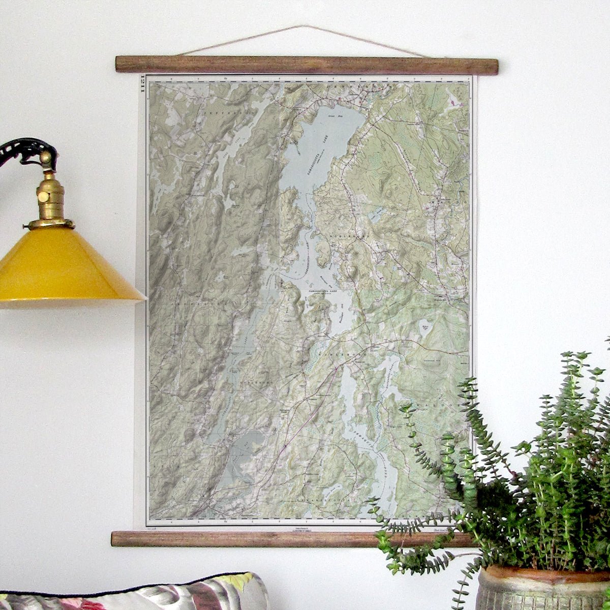 Damariscotta , ME Vintage Topo Map Scroll - Maritime Tribes USAScroll