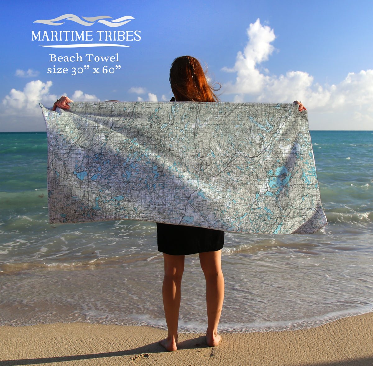 Danbury to Hayward, WI ANTIQUE Style Map Quick Dry Towel - Maritime Tribes USATowel