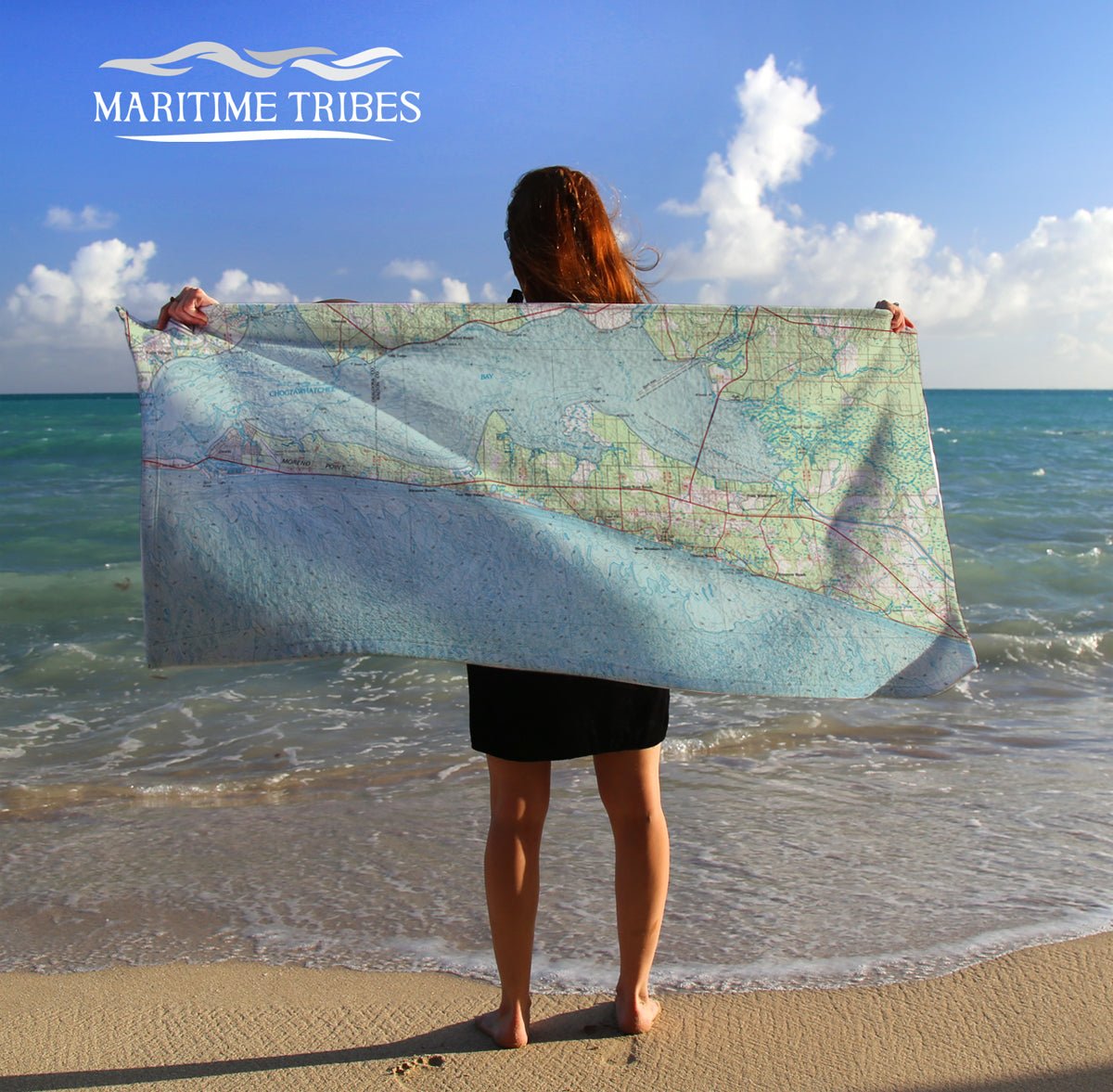 Destin Area Topo Map (seaside, fl) Quick Dry Towel - Maritime Tribes USATowel