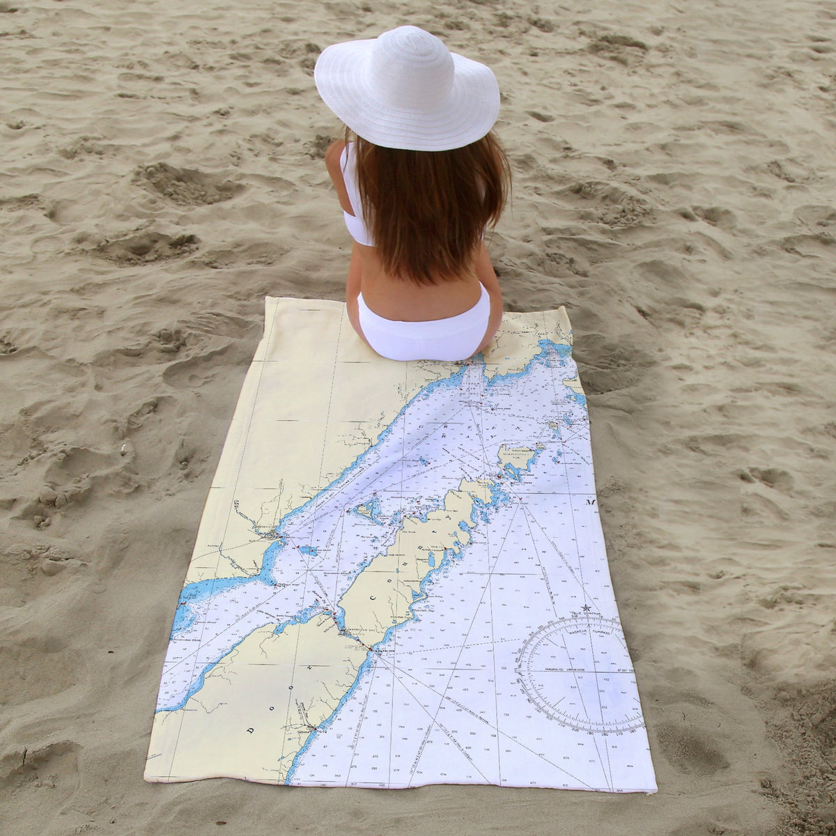Door County Peninsula WI Nautical Chart Quick Dry Towel - Maritime Tribes USATowel