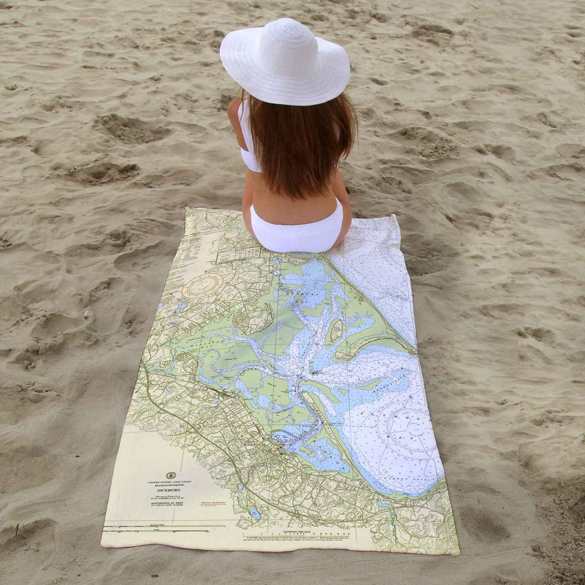 Duxbury, MA Nautical Chart Quick Dry Towel - Maritime Tribes USATowel