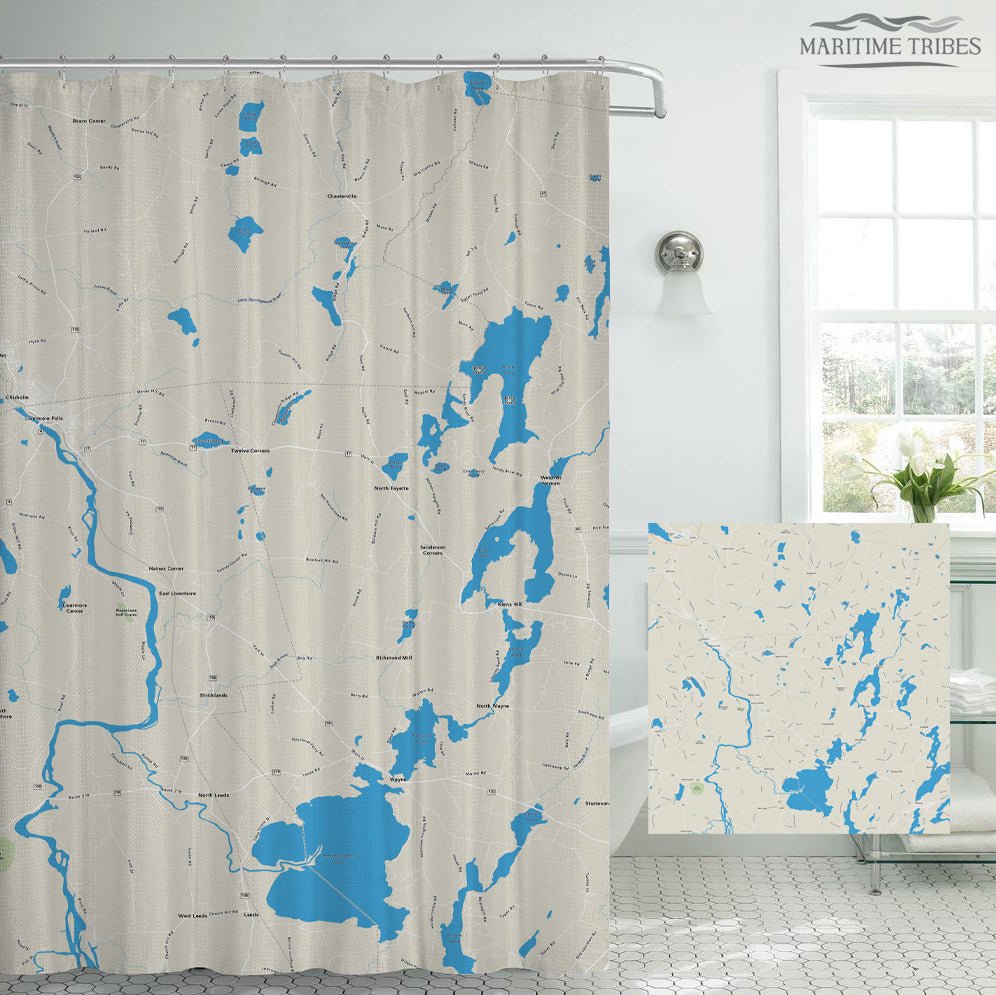 Fayette & Mosher Pond ME Hometown Shower Curtain - Maritime Tribes USAShower Curtain