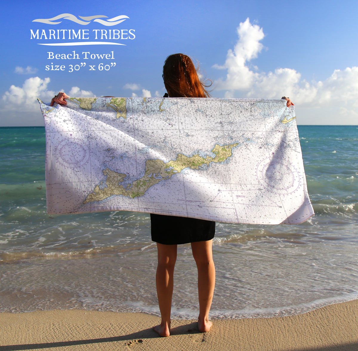 Fishers Island Nautical chart Quick Dry Towel - Maritime Tribes USATowel