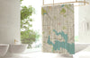 Baltimore MD Sea Glass Map Shower Curtain