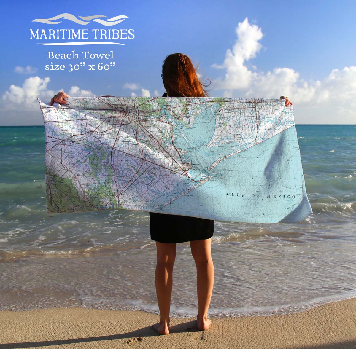 Galveston Texas Topo Map - Maritime Tribes USATowel
