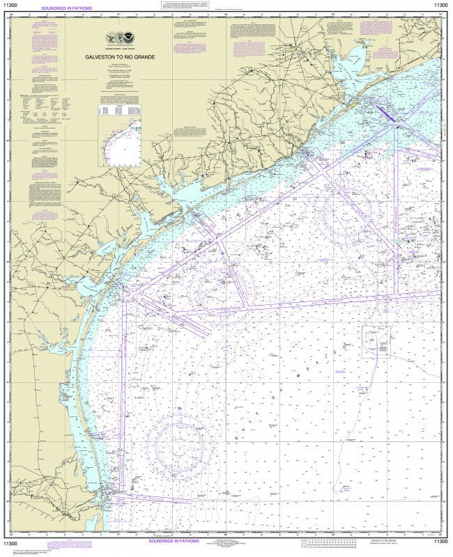 Galveston to Rio Grande, TX Modern Nautical Chart - 2019 Scroll - Maritime Tribes USAScroll
