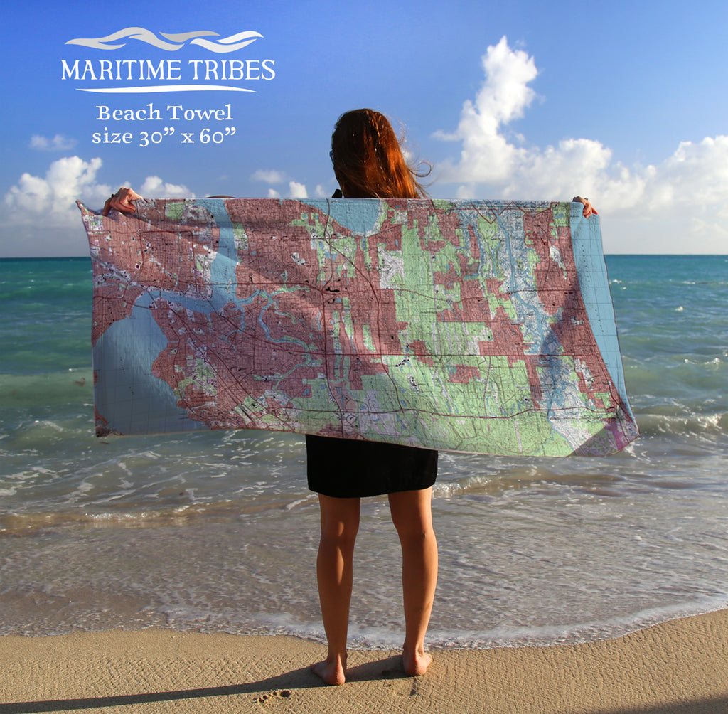 Jacksonville Topo Map Quick Dry Towel