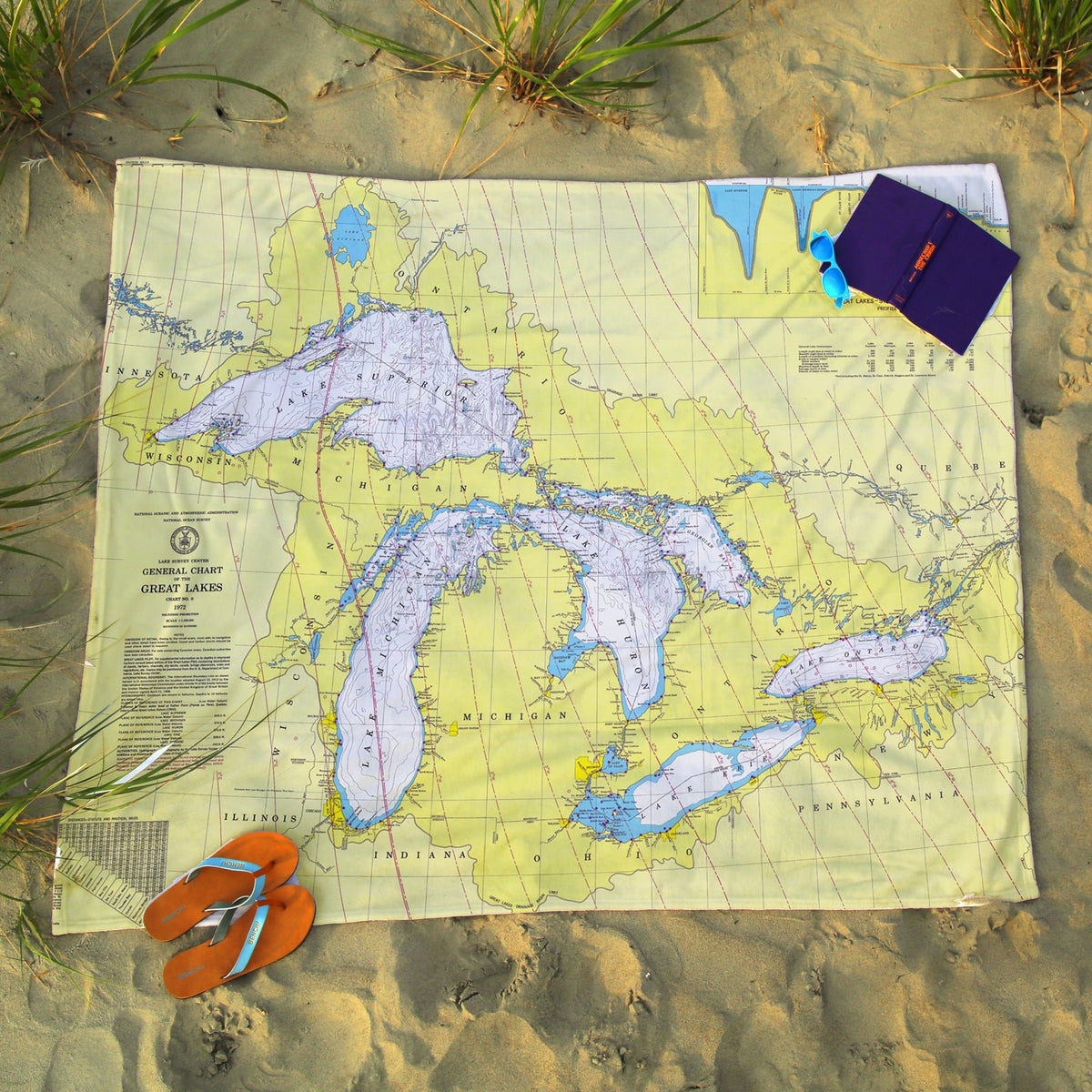 Great Lakes All Over Map Blanket - Maritime Tribes USABlanket