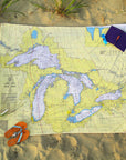 Great Lakes All Over Map Blanket - Maritime Tribes USABlanket
