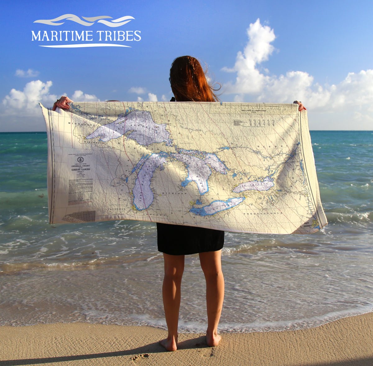 Great Lakes Nautical Chart (all lakes) - Maritime Tribes USATowel