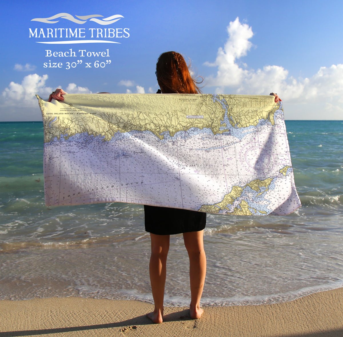 Guilford (Branford to CT River) CT Nautical Chart Quick Dry Towel - Maritime Tribes USATowel