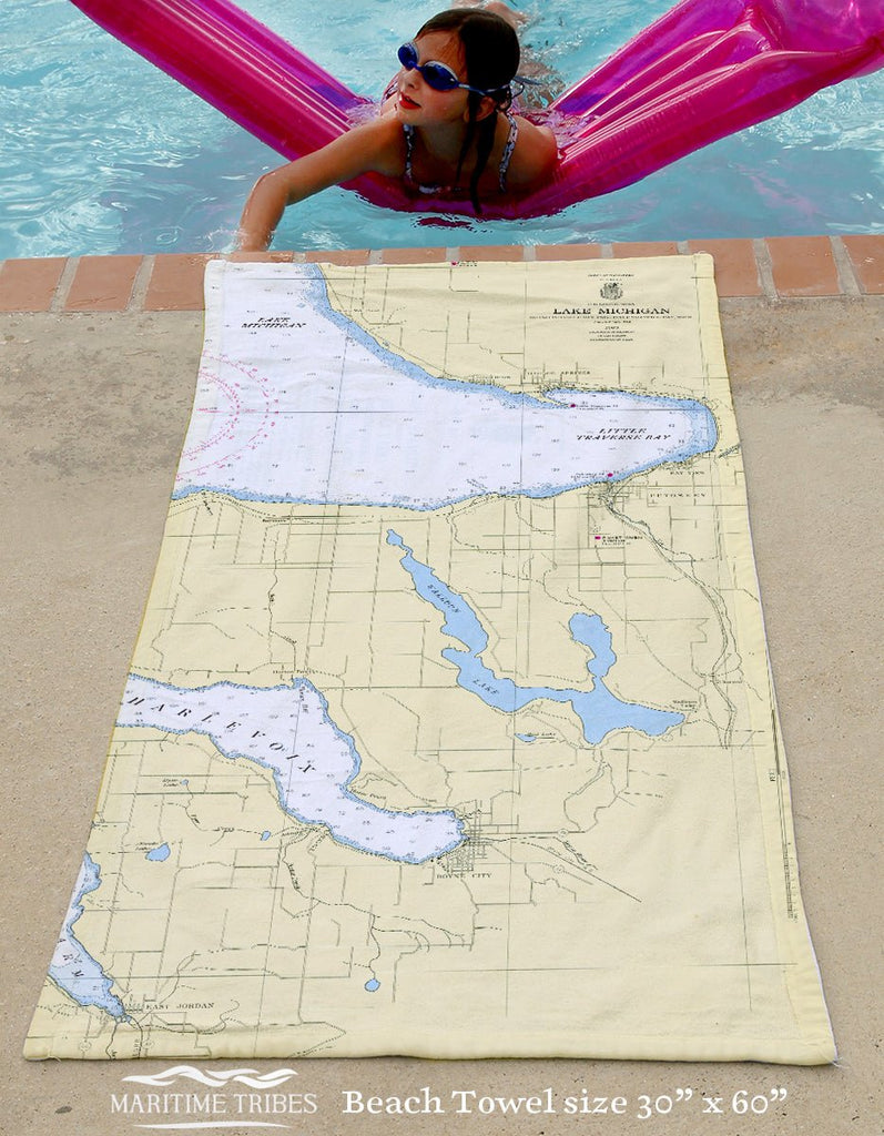 Harbor Springs Nautical Chart - Maritime Tribes USATowel
