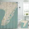 Cape May County NJ Sea Glass Map Shower Curtain