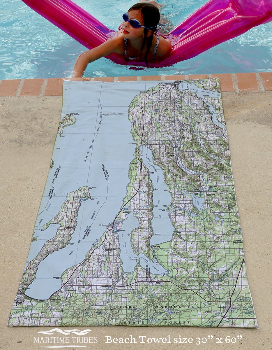 Kewadin MI Topo Map - Maritime Tribes USATowel