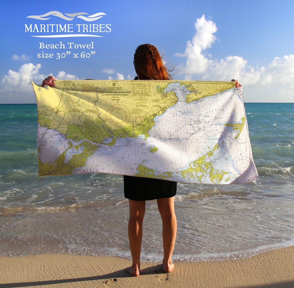 Lake Borgne, Mississippi Chart Quick Dry Towel - Maritime Tribes USATowel
