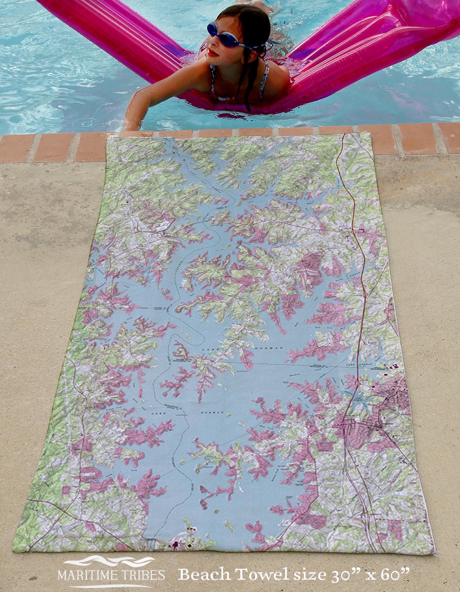 Lake Norman Topo Map - Maritime Tribes USATowel