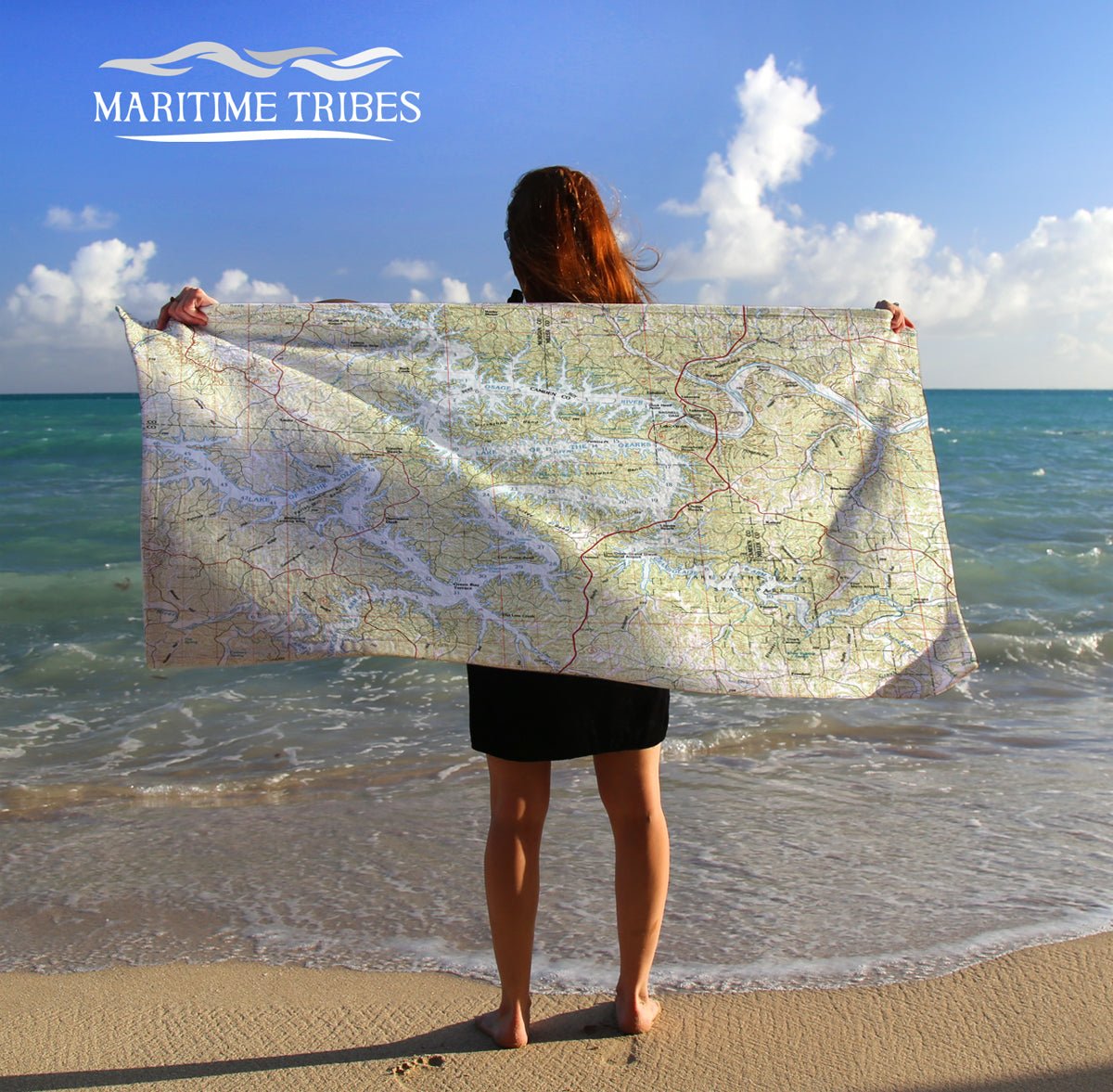 Lake of the Ozarks MO Vintage Topo Map - Maritime Tribes USATowel