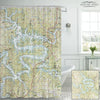 Lake of the Ozarks MO Vintage Topo Map Shower Curtain - Maritime Tribes USAShower Curtain