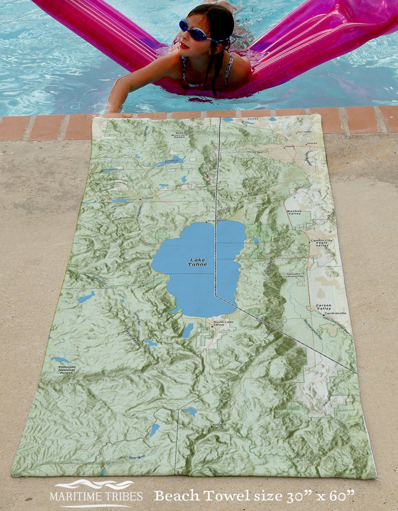 Lake Tahoe Charted Territory Quick Dry Towel - Maritime Tribes USATowel