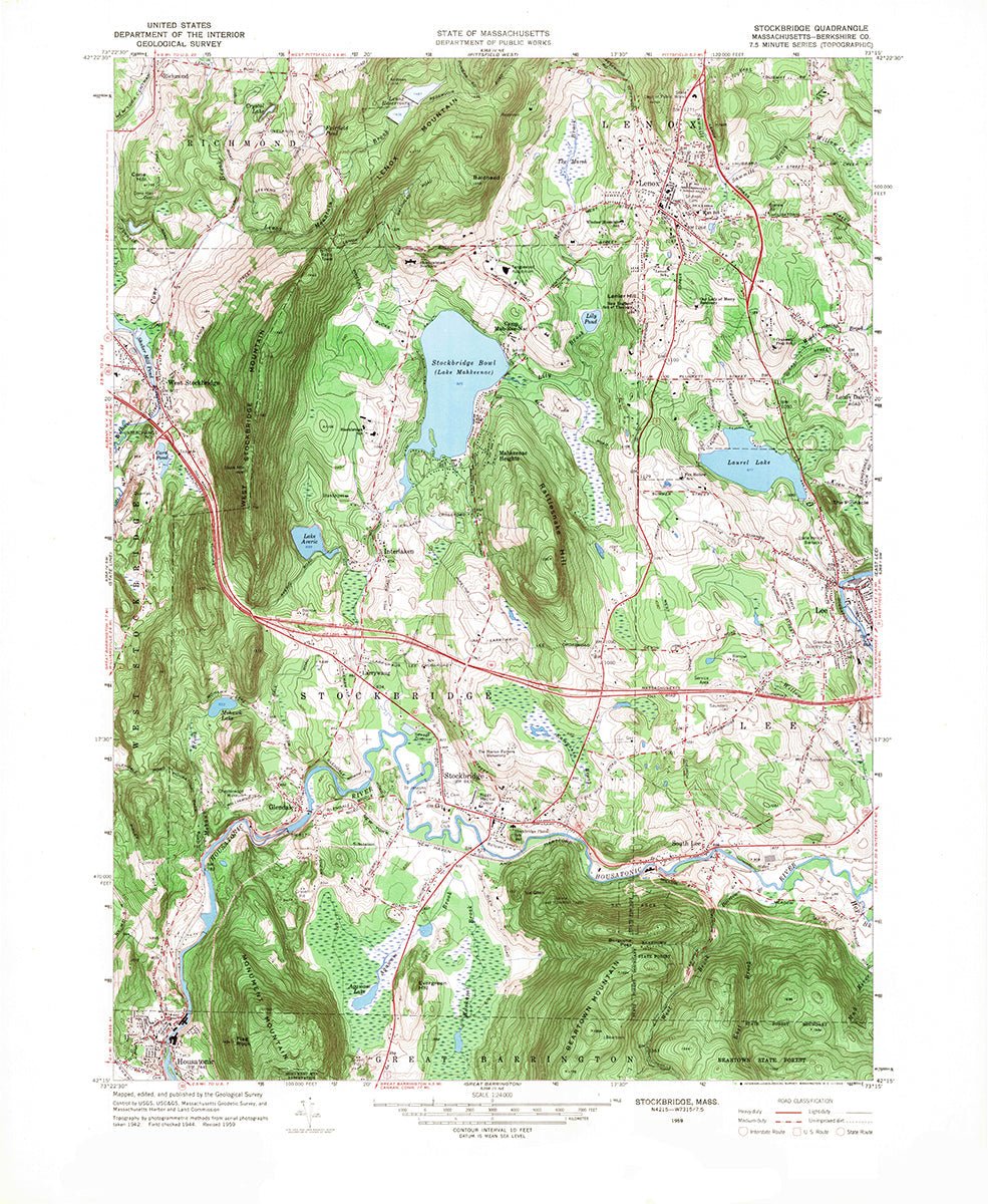 Lenox, MA Vintage Topo Map Scroll - Maritime Tribes USAScroll
