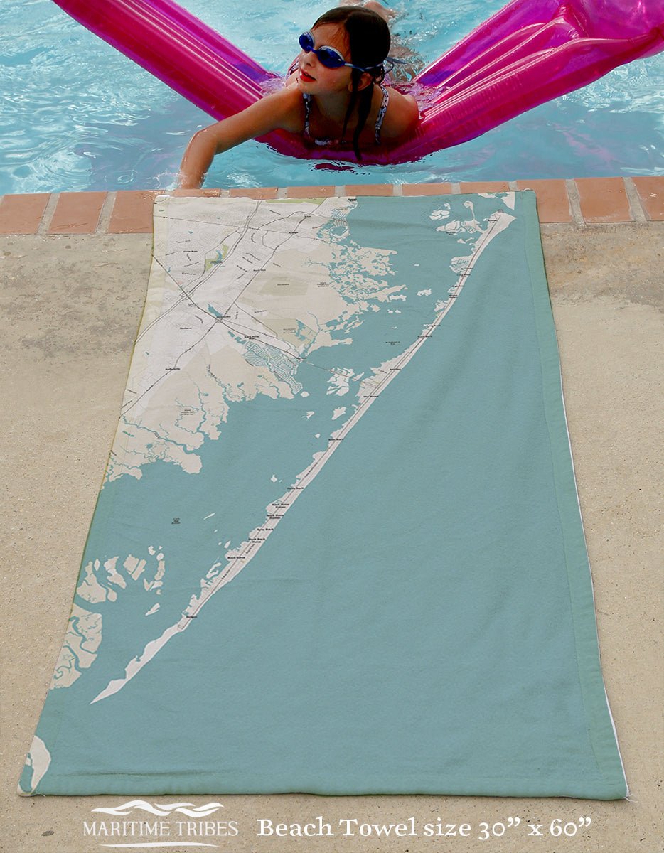 Long Beach Island, NJ Sea Glass (with Labels) - Maritime Tribes USATowel