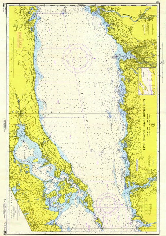 Long Island Sound, Eastern Part, CT Nautical Chart - textured Scroll - Maritime Tribes USAScroll