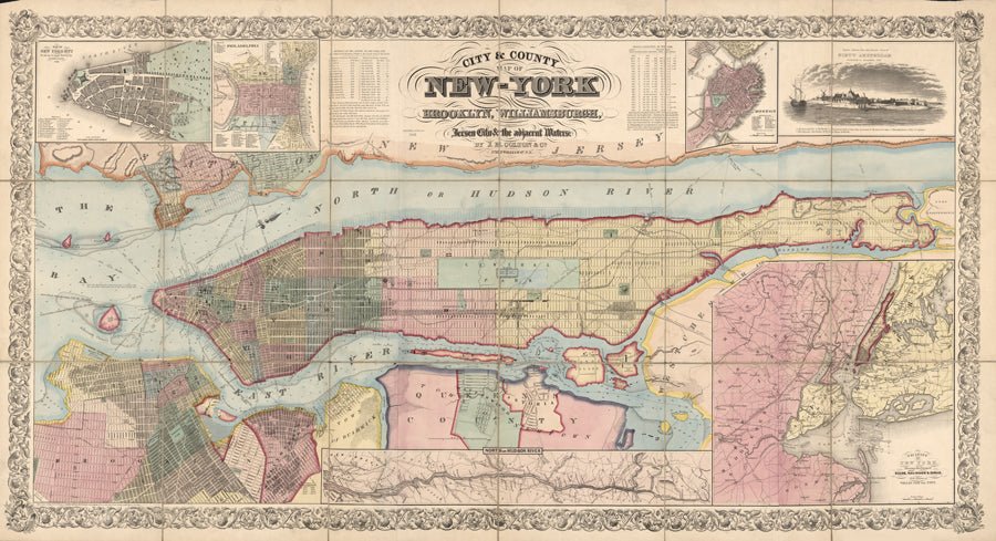 Manhattan Vintage Map Scroll - Maritime Tribes USAScroll