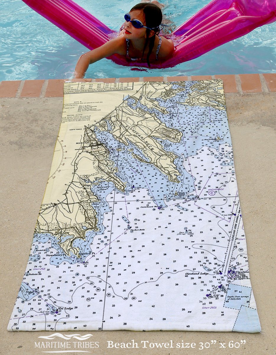 Marion, MA Nautical Chart - Maritime Tribes USATowel