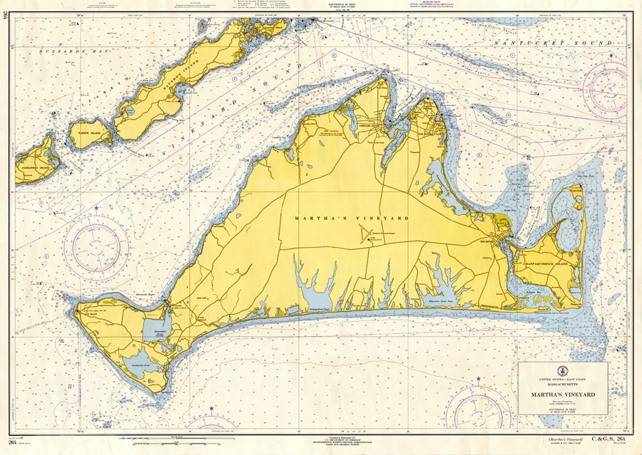 Martha's VIneyard, MA Nautical Chart Fabric Scroll - Maritime Tribes USAScroll