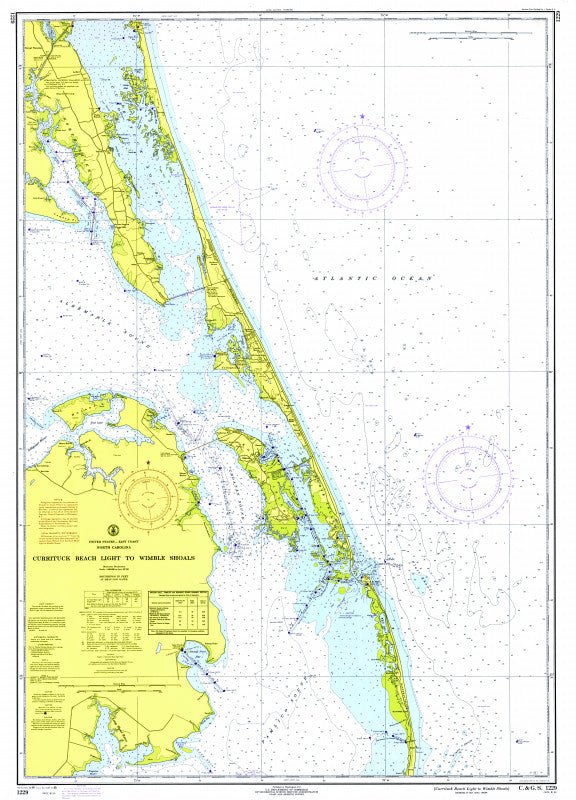 Nags Head Manteo Chart (Currituck Beach Light to Wimble Shoals) Scroll - Maritime Tribes USAScroll