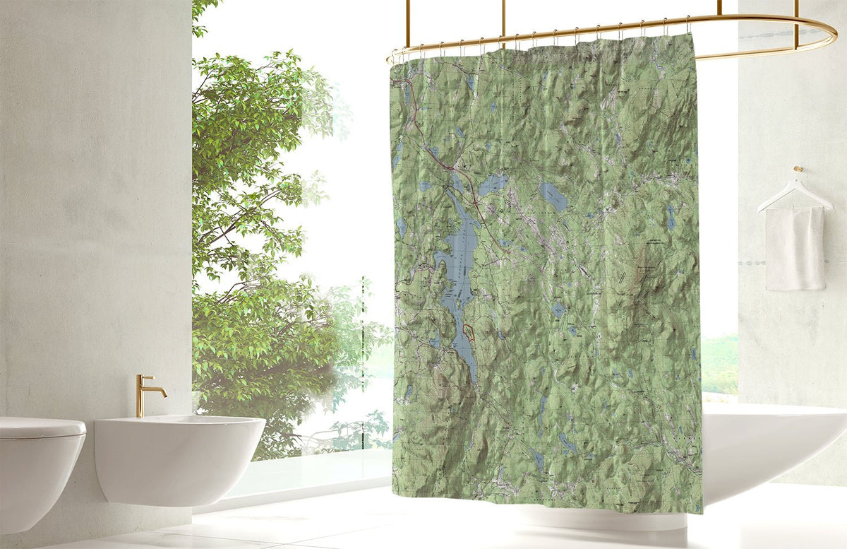 New London Topo Map Shower Curtain - Maritime Tribes USAShower Curtain
