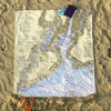New York Harbor, NY Nautical Chart Blanket - Maritime Tribes USABlanket