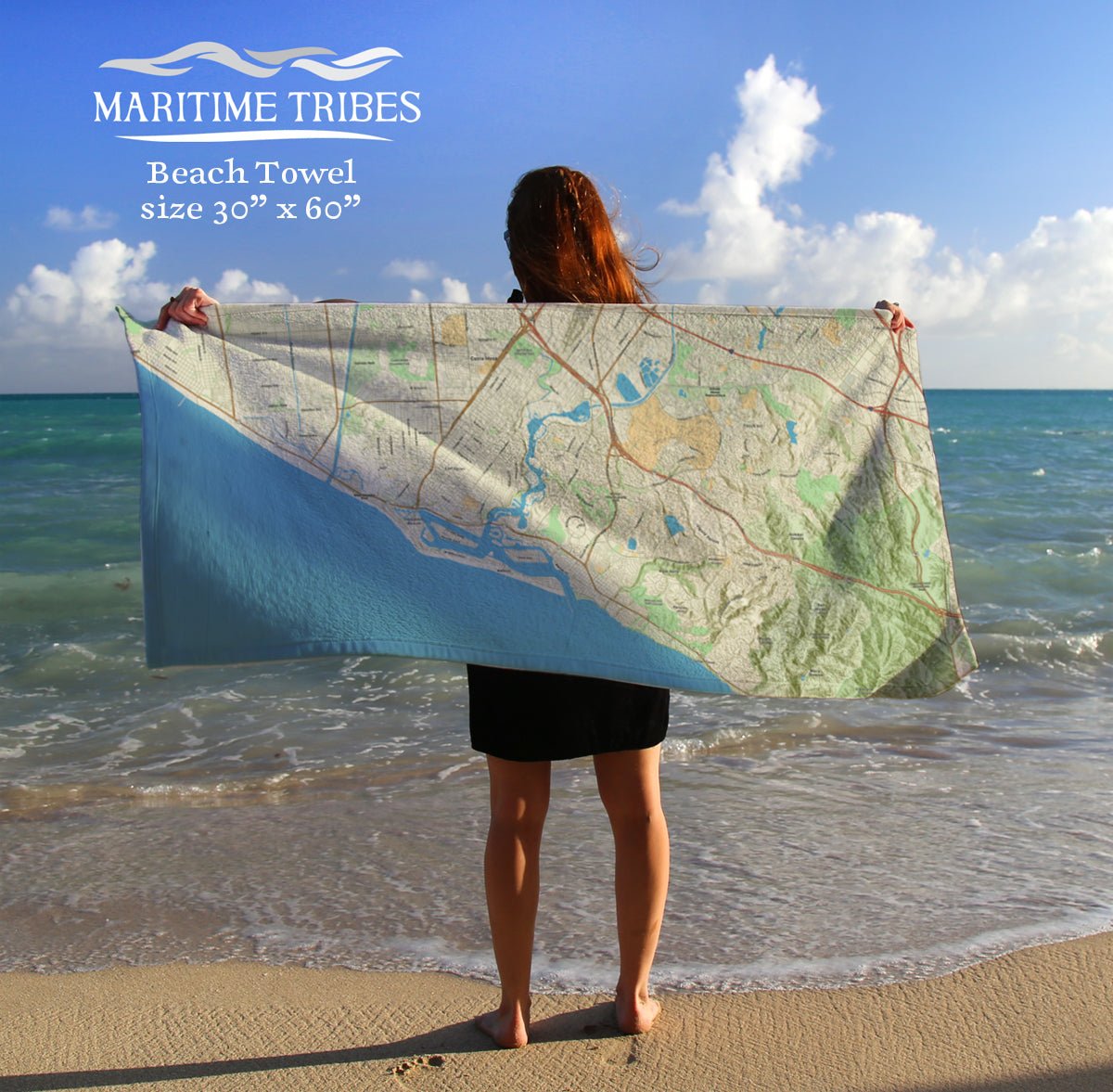 Newport Beach CA Charted Territory Quick Dry Towel - Maritime Tribes USATowel