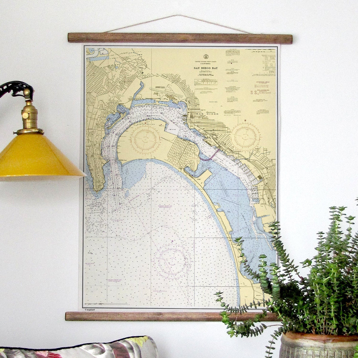 San Diego CA Vintage Nautical Chart Scroll - Maritime Tribes USAScroll