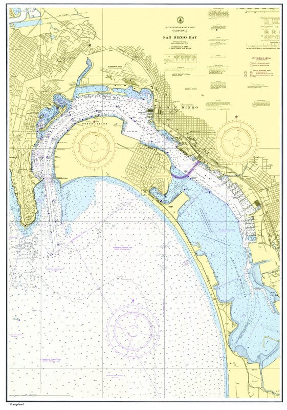 San Diego CA Vintage Nautical Chart Scroll - Maritime Tribes USAScroll