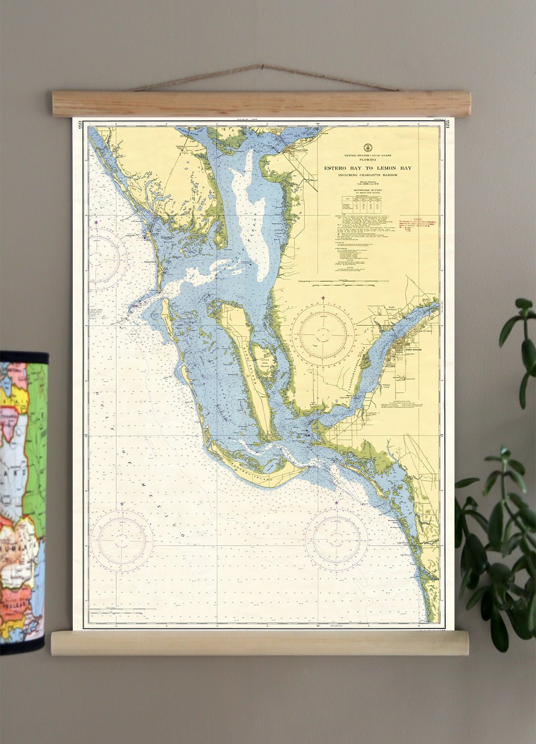 Sanibel, Cape Harbour, Cape Coral, Estero Florida Chart Scroll - Maritime Tribes USAScroll