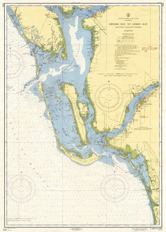 Sanibel, Cape Harbour, Cape Coral, Estero Florida Chart Scroll - Maritime Tribes USAScroll