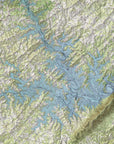 Smith Mountain Lake Topographical Map Shower Curtain - Maritime Tribes USAShower Curtain