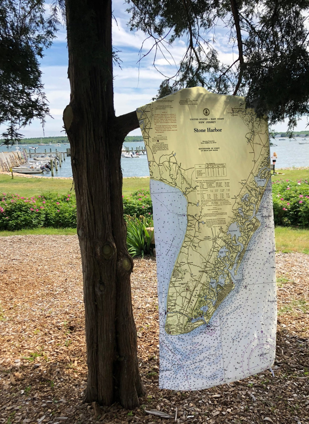 Stone Harbor, NJ Vintage Nautical Chart Quick Dry Towel - Maritime Tribes USATowel