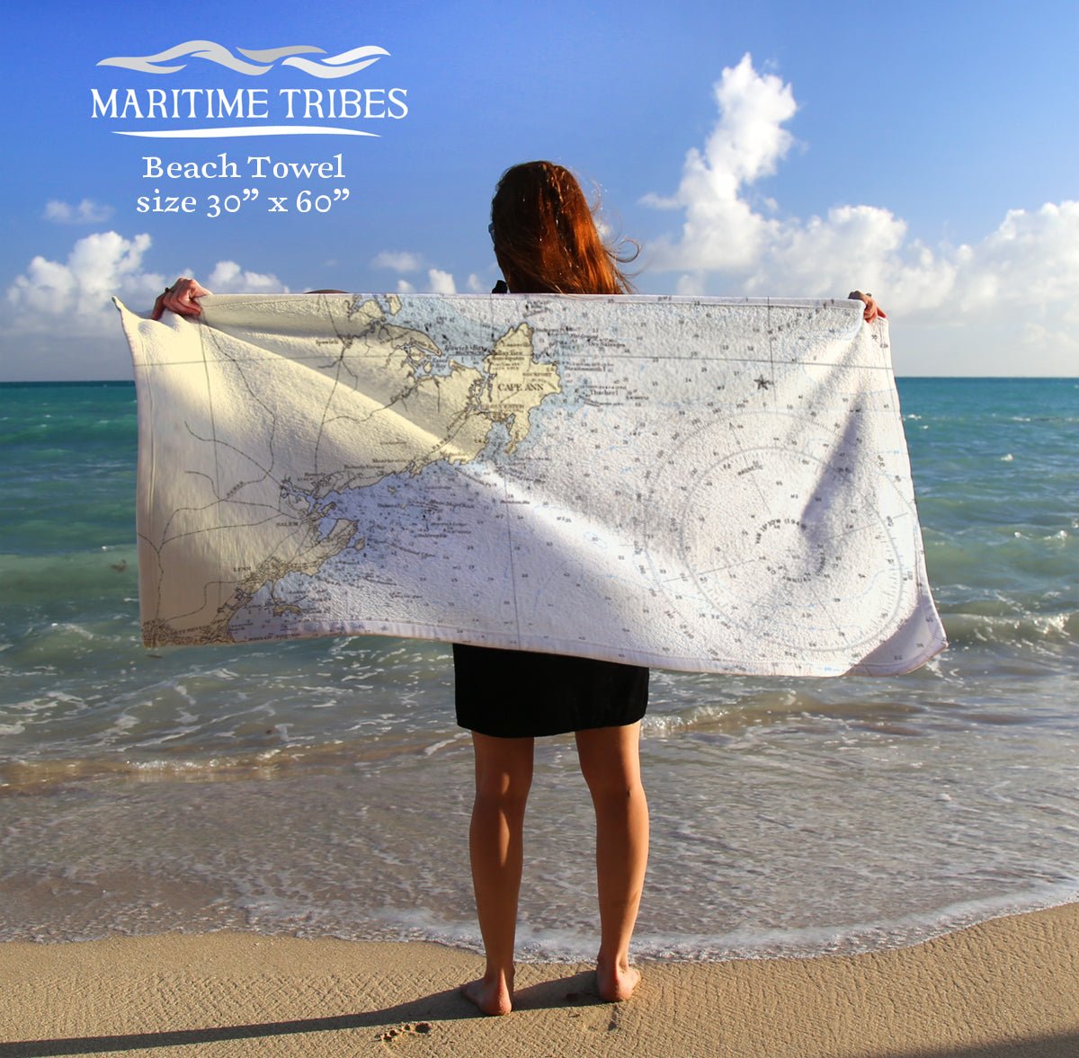 The North Shore Nautical Chart (Nahant to Cape Ann) Quick Dry Towel - Maritime Tribes USATowel