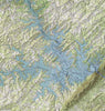 Smith Mountain Lake Topographical Map Shower Curtain