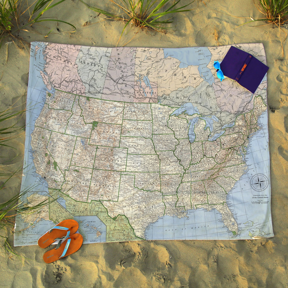 Vintage USA Map Blanket - Maritime Tribes USABlanket