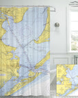 Galveston Bay Nautical Chart Shower Curtain