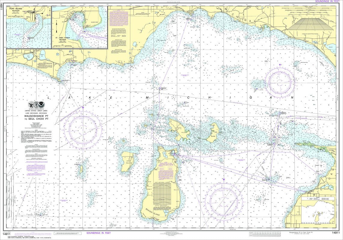 Waugoshance Pt to Seul Choix Pt Nautical Chart Scroll - Maritime Tribes USAScroll