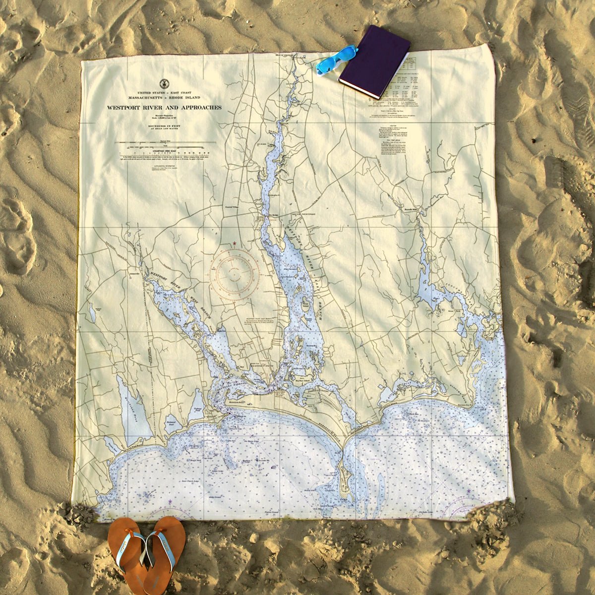 Westport MA Nautical Chart Blanket - Maritime Tribes USABlanket